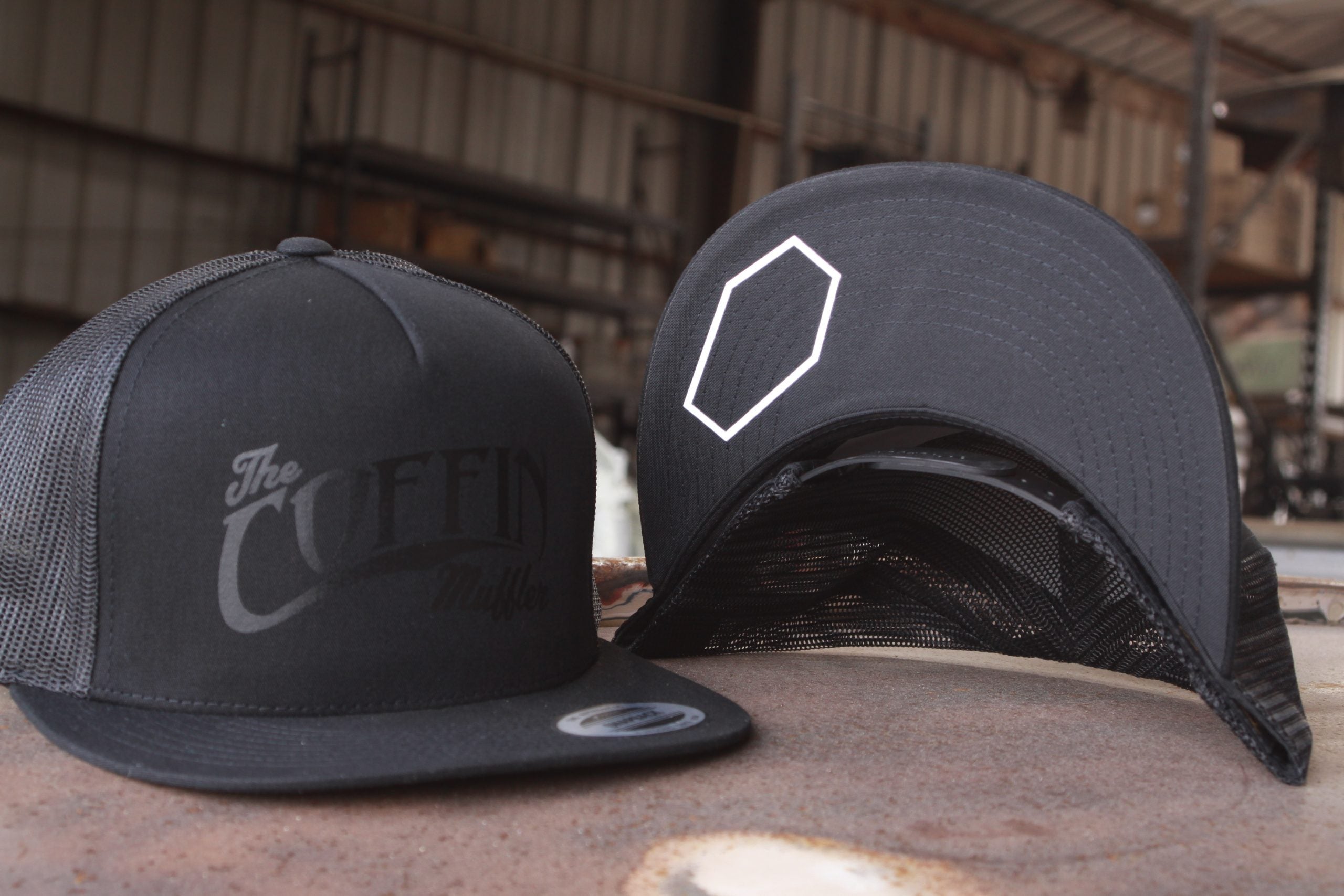 black coffin logo snap back